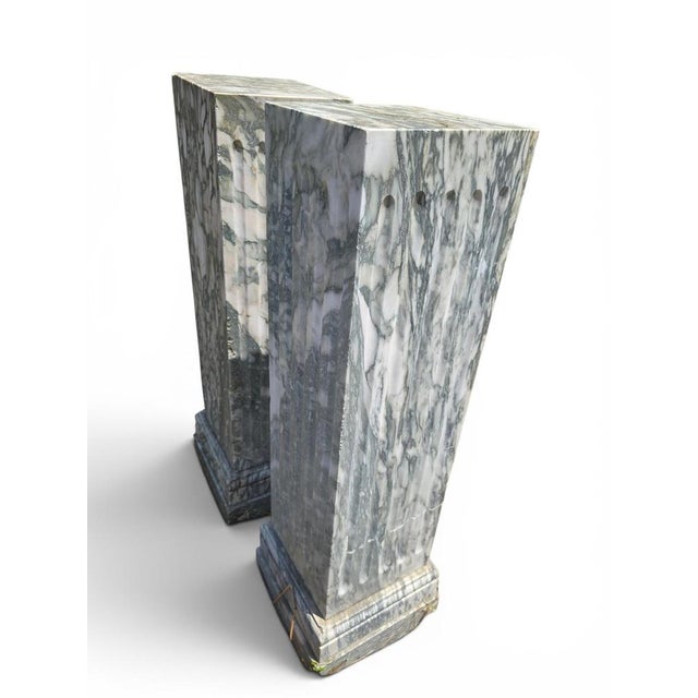 Stone Italian Marble Pedestals, 1920s, Set of 2 For Sale - Image 7 of 9