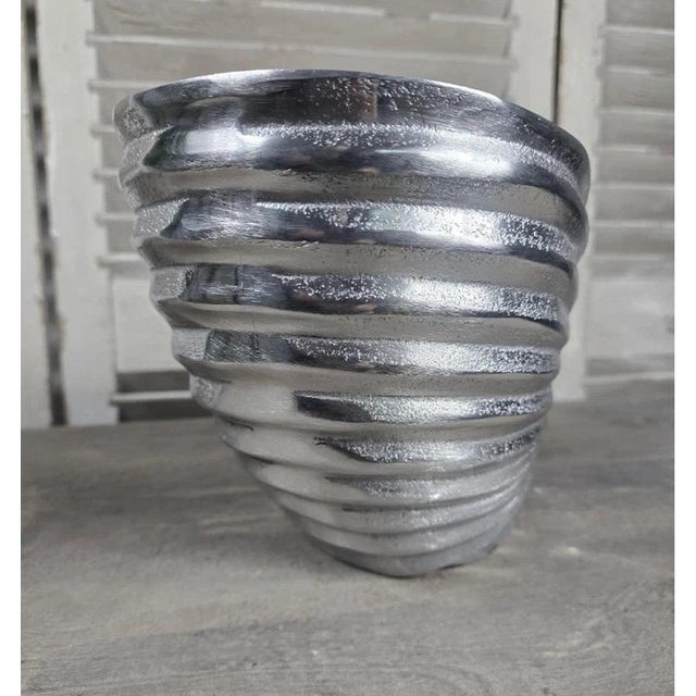 Sculptural Nautilus Shell Polished Aluminium Champagne & Wine Cooler For Sale - Image 10 of 11