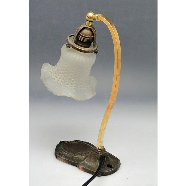 20th Century Glass and Metal Table Lamp, Austria-Hungary, 1890s For Sale - Image 3 of 14