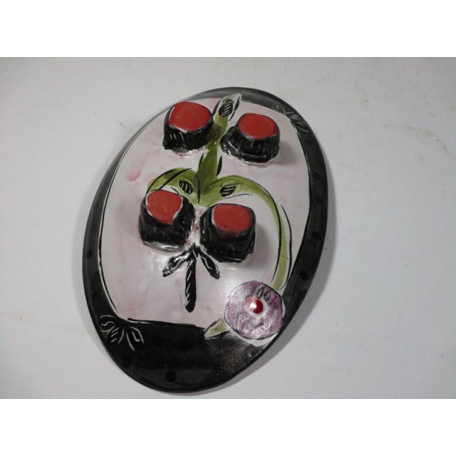 Pop Art 1990s Hand Painted Posey Pottery Footed Bowl For Sale - Image 3 of 7