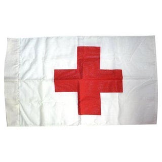 Vintage Red Cross Marker Flag For Sale