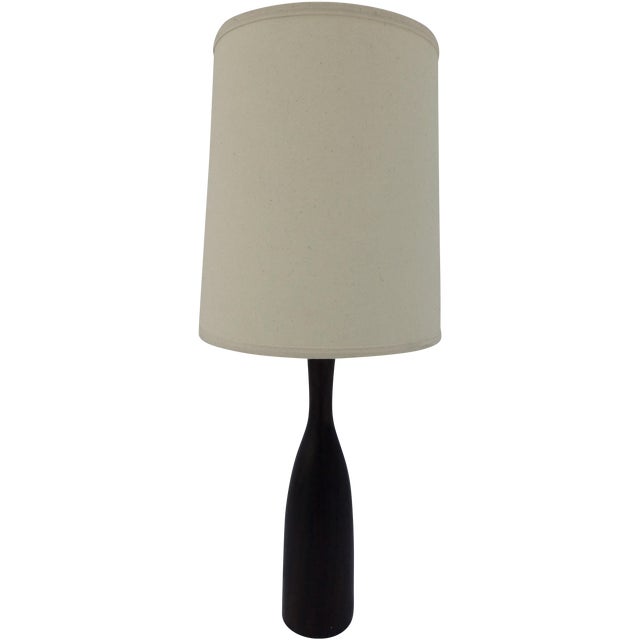 Large 1950's Danish Teak Table Lamp | Chairish