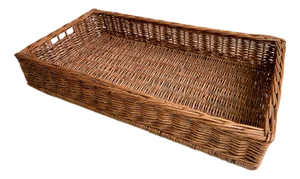 Large French Wicker Bakery Basket, 1950s