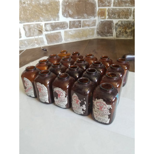 20 Antique European Amber Glass Containers For Sale - Image 4 of 4