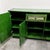 Mid-Century Modern Vintage Green Lacquered Sideboard with Woven Cane Panels, Italy, 1980s For Sale - Image 3 of 15