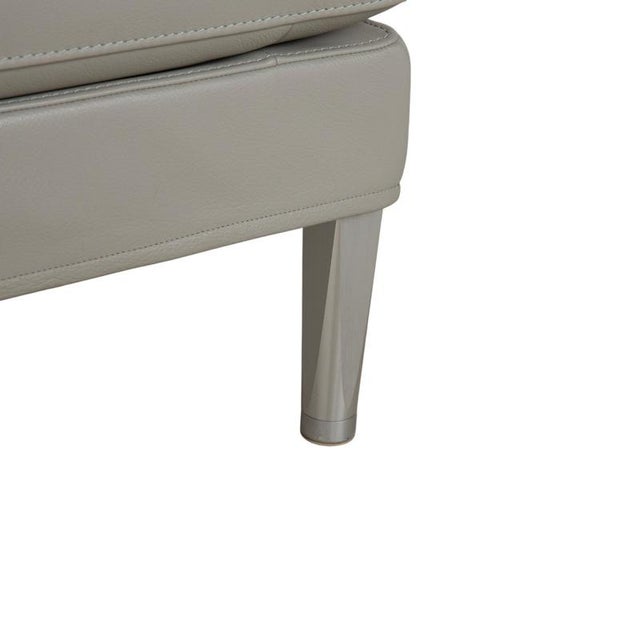 Clarus Ottoman in Grey Leather from FSM For Sale - Image 4 of 10