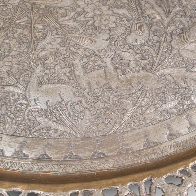 1900's Large Antique Kashmiri Serving Tray For Sale - Image 10 of 12