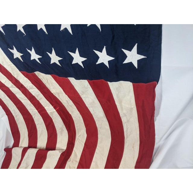 Textile Large Vintage Valley Forge 48-Star Sewn American Flag, Red, White & Blue For Sale - Image 7 of 14
