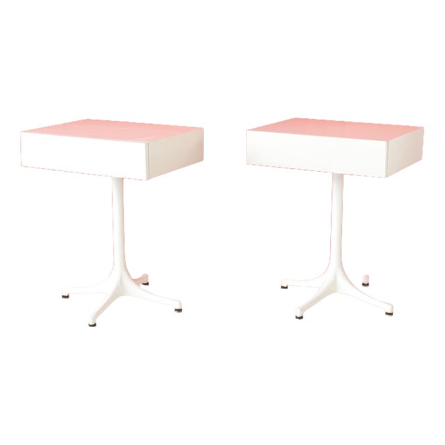 Pedestal End Tables by George Nelson for Vitra / Miller, Germany, 1956, Set of 2 For Sale