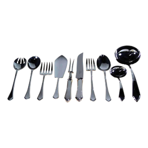 Vintage/New Mappin & Webb Pembury Pattern Complete Silverplate Flatware Set for 12 & Chest- 119 Pieces