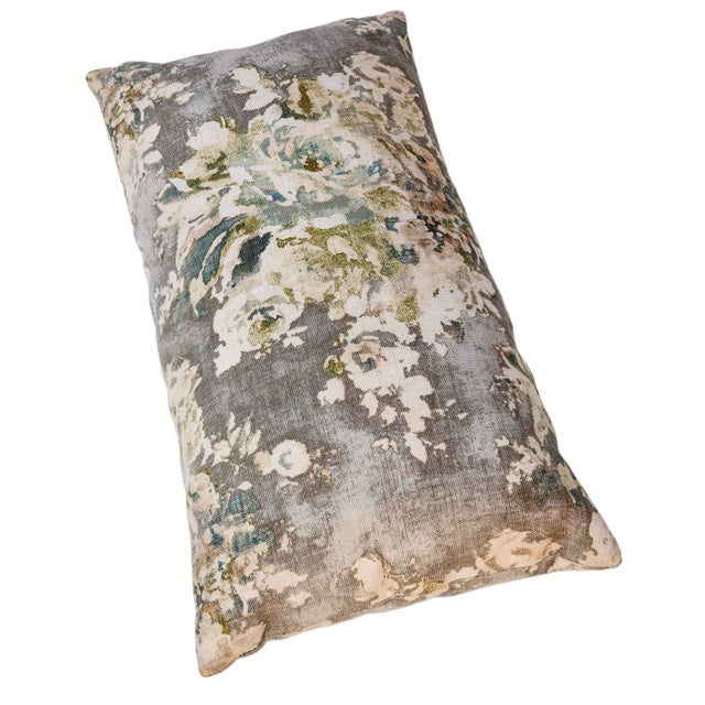 Abstract Ballard Designs Printed Linen King-Size Zippered Pillow For Sale - Image 3 of 5