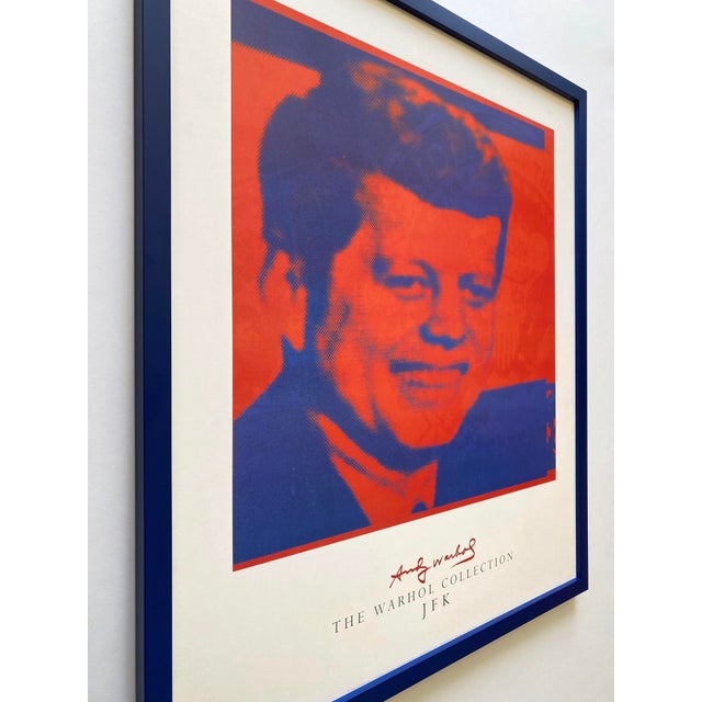 Navy Blue Andy Warhol Foundation Vintage Offset Lithograph Print Framed JFK Pop Art Poster " Flash-November 22, 1963 From the Flash Portfolio " 1968 For Sale - Image 8 of 18