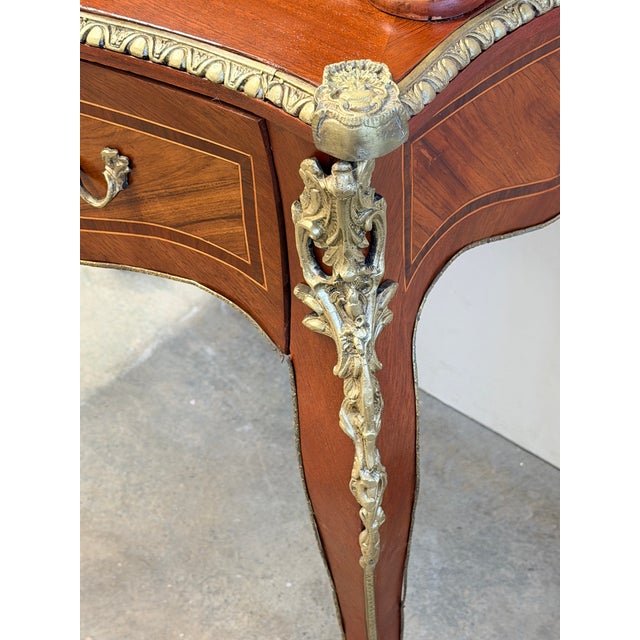 Mid 19th Century French Louis XV Style Ormolu-Mounted Walnut/Rosewood Vitrine Cabinet For Sale - Image 10 of 17