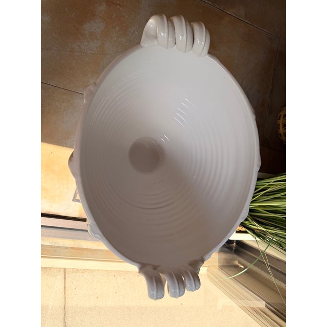 Early 21st Century Abigails Italy Ceramic White Decorative Bowl For Sale - Image 5 of 6