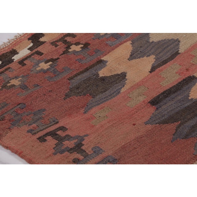 Tribal Vintage Persian Kilim Runner, Tribal Rug With Playful Chevrons - Rug & Kilim For Sale - Image 3 of 8
