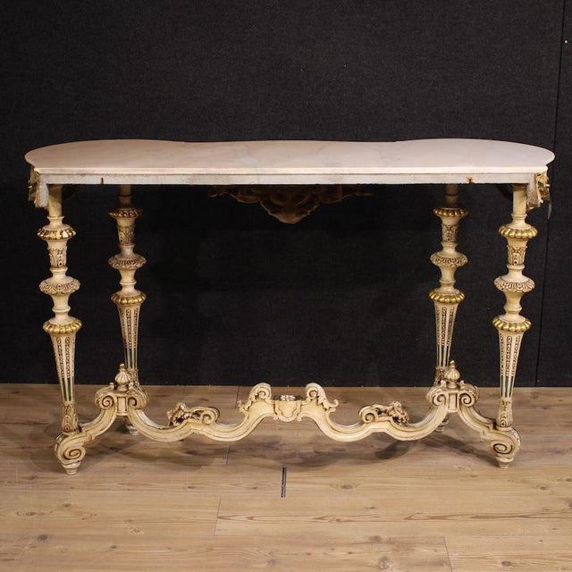 Italian Lacquered and Gilded Console, 1970s For Sale - Image 8 of 13