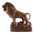 Majesty Carved in Wood: 20th C. Lion Sculpture By P. Trauffer, 17" High For Sale