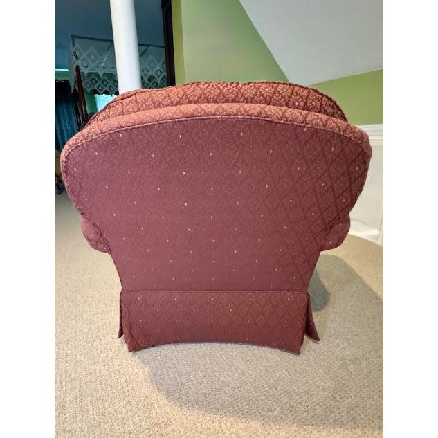 Burgundy 1990s Vintage Sherrill Furniture Traditional Roll Arm Club Chair & Ottoman Set - 2 Pieces For Sale - Image 8 of 11