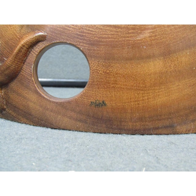 Modern Signed Nengah Sudarsana Balinese Suar Wood Lizard Wine Bottle Holder For Sale - Image 11 of 13