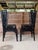 Chinoiserie GuildMaster Chinoiserie Black Wood Geometric Fretwork High Back Armchairs – Pair For Sale - Image 3 of 12