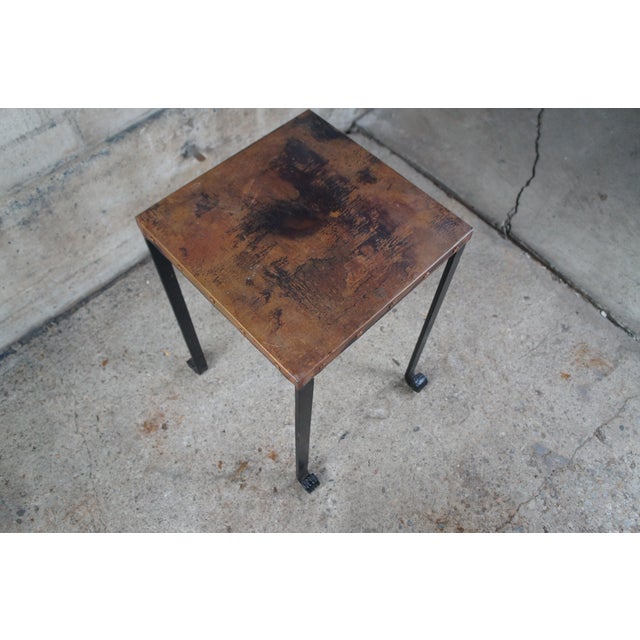 Mid Century Copper & Iron Modern Side Table Plant Sculpture Stand For Sale - Image 12 of 12