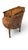 French Provincial Vintage Louis XVI Style Carved Barrel-Back Settee With Nailhead Trim For Sale - Image 3 of 4