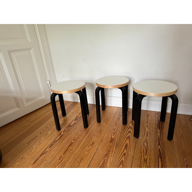 81C Table and Stools by Alvar Aalto for Artek, 2010, Set of 4 For Sale - Image 14 of 15
