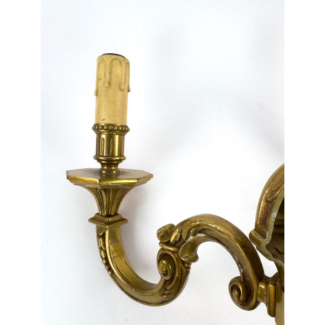 Brass Vintage Louis XVI Brass Wall Sconce For Sale - Image 8 of 18