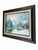 Signed Winter Mountain Lake and Cabin Painting in Dark Wood Frame For Sale - Image 4 of 7