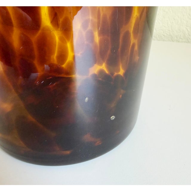 Glass 1950s Christian Dior Empoli Tortoise Glass Bottle Chiller For Sale - Image 7 of 16