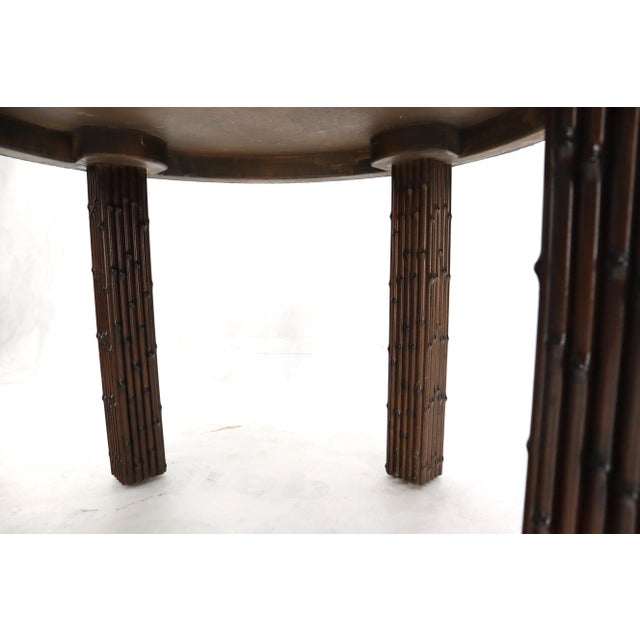 Wood 1970s Mid-Century Modern Faux Bamboo Round Occasional Table For Sale - Image 7 of 13