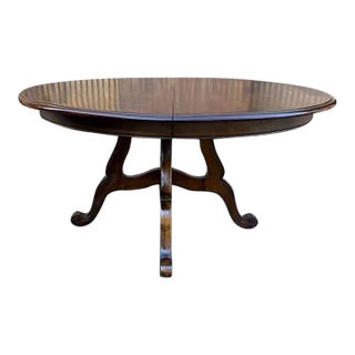 Ethan Allen Solid Cherry Round Dining Table With Leaf. For Sale