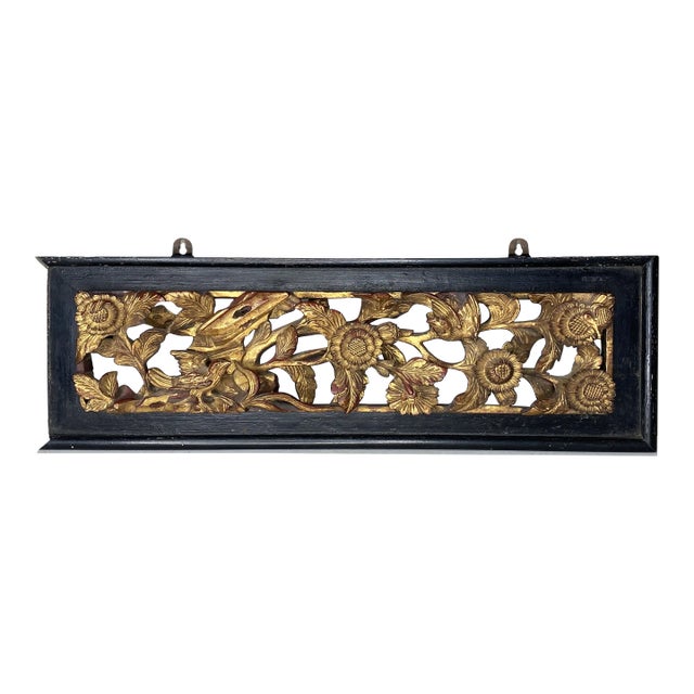 Large Antique Chinese Carved Panel For Sale