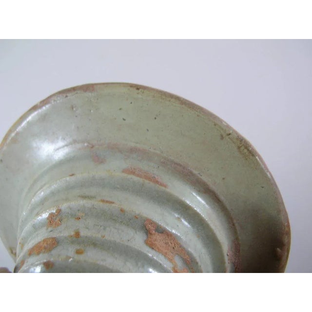 Green Tall Song Dynasty Molded Yingqing Porcelain Funerary Urn For Sale - Image 8 of 10