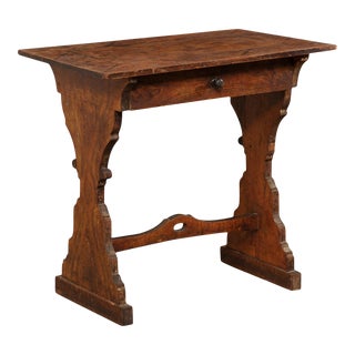 19th Century Italian Smaller-Sized Table or Writing Desk with Shapely Hourglass Legs For Sale