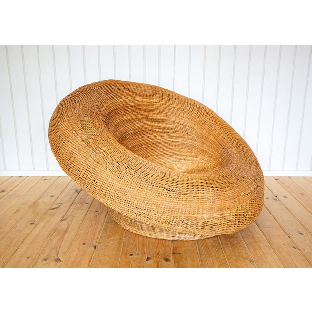 Mid-Century Modern Sculptural Wicker Basket Lounge Chair by Isamu Kenmochi, 1970s For Sale - Image 9 of 18