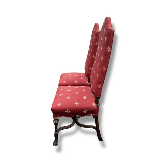 Textile Pair of Vintage Baroque Style Accent Chairs For Sale - Image 7 of 9