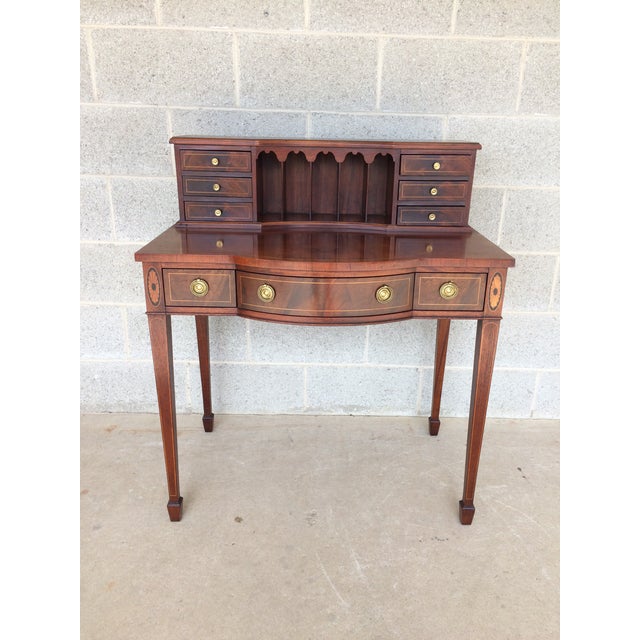 Baker Furniture Inlaid Mahogany 9 Drawer Writing Desk Chairish