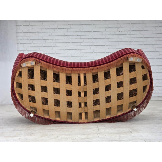 Vintage Danish Two-Seater Banan Sofa in Furniture Velour and Oak, 1960s For Sale - Image 4 of 18