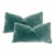 Genuine Teal Mohair Lumbar 12" X 18" Pillows - a Pair For Sale