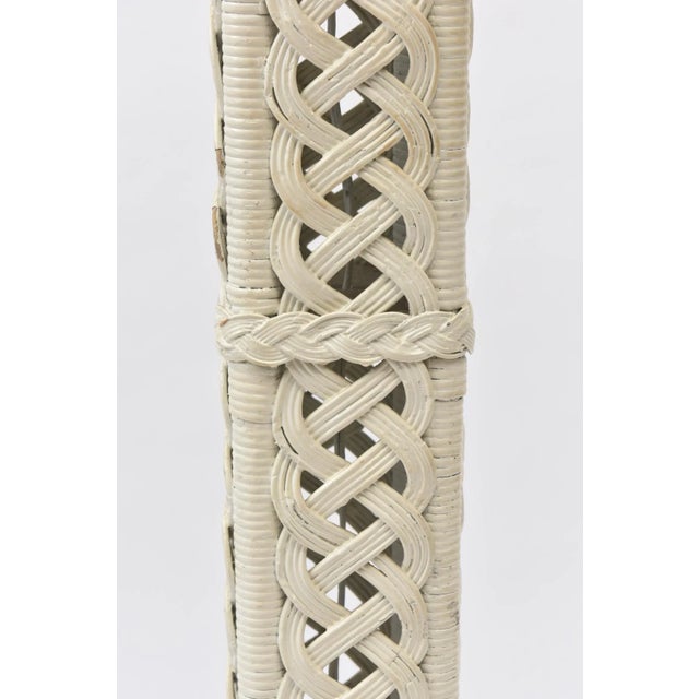 Late 19th Century Victorian Wicker Standing Parlor Lamp with Splay Foot Base and Woven Open Work For Sale - Image 5 of 11
