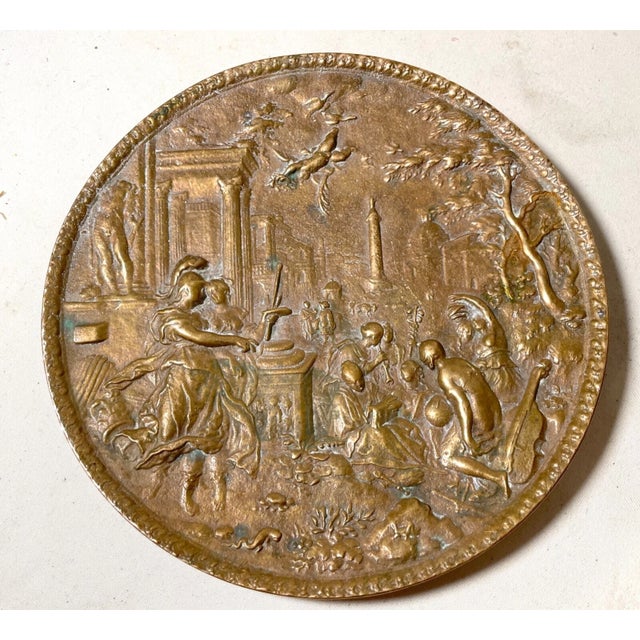 Up for sale is a wonderful antique 19th century solid bronze wall relief plaque depicting an early mythological scene....