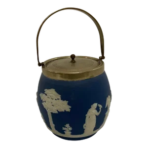 Late 19th Century Wedgwood Cobalt Blue Biscuit Barrel