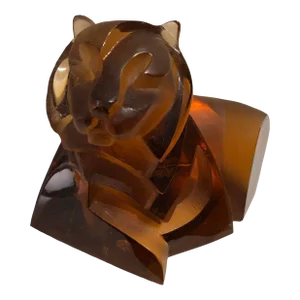 Mid 20th Century "Tiger" Cast Glass Sculpture
