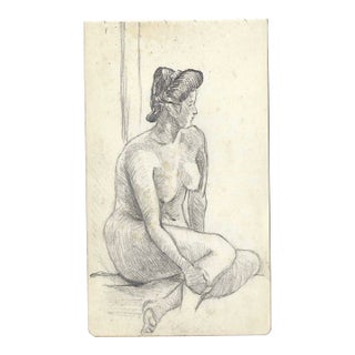 1907 Japanese Female Nude Drawing For Sale
