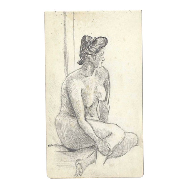 1907 Japanese Female Nude Drawing For Sale