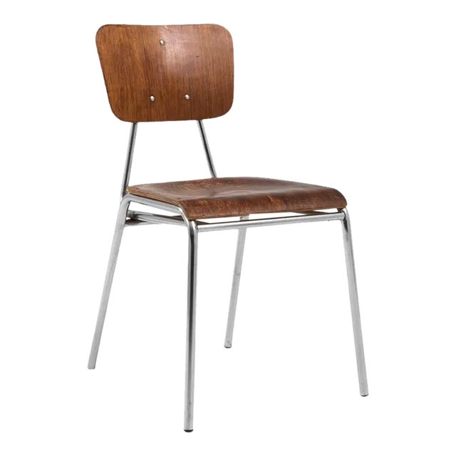 20th Century German Metal and Wooden Chair For Sale