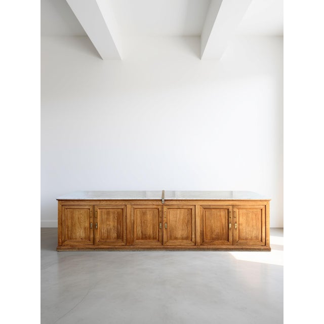 Double-Sided Pharmacy Counter in Marble and Chestnut Wood, 1900 For Sale - Image 18 of 18