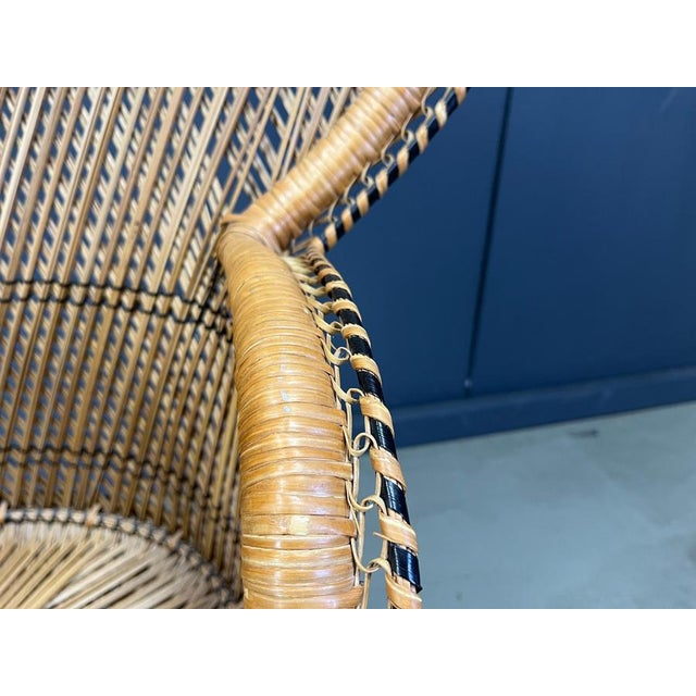 Wood Vintage Wicker Peacock Chair, 1970s For Sale - Image 7 of 17