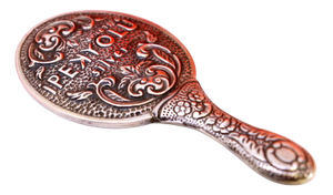Silver Hand Mirror with Revealed Floral Motifs